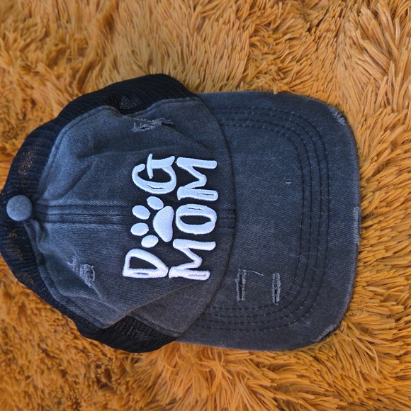 off brand Other - Distressed Denim Gray Dog Mom Cap